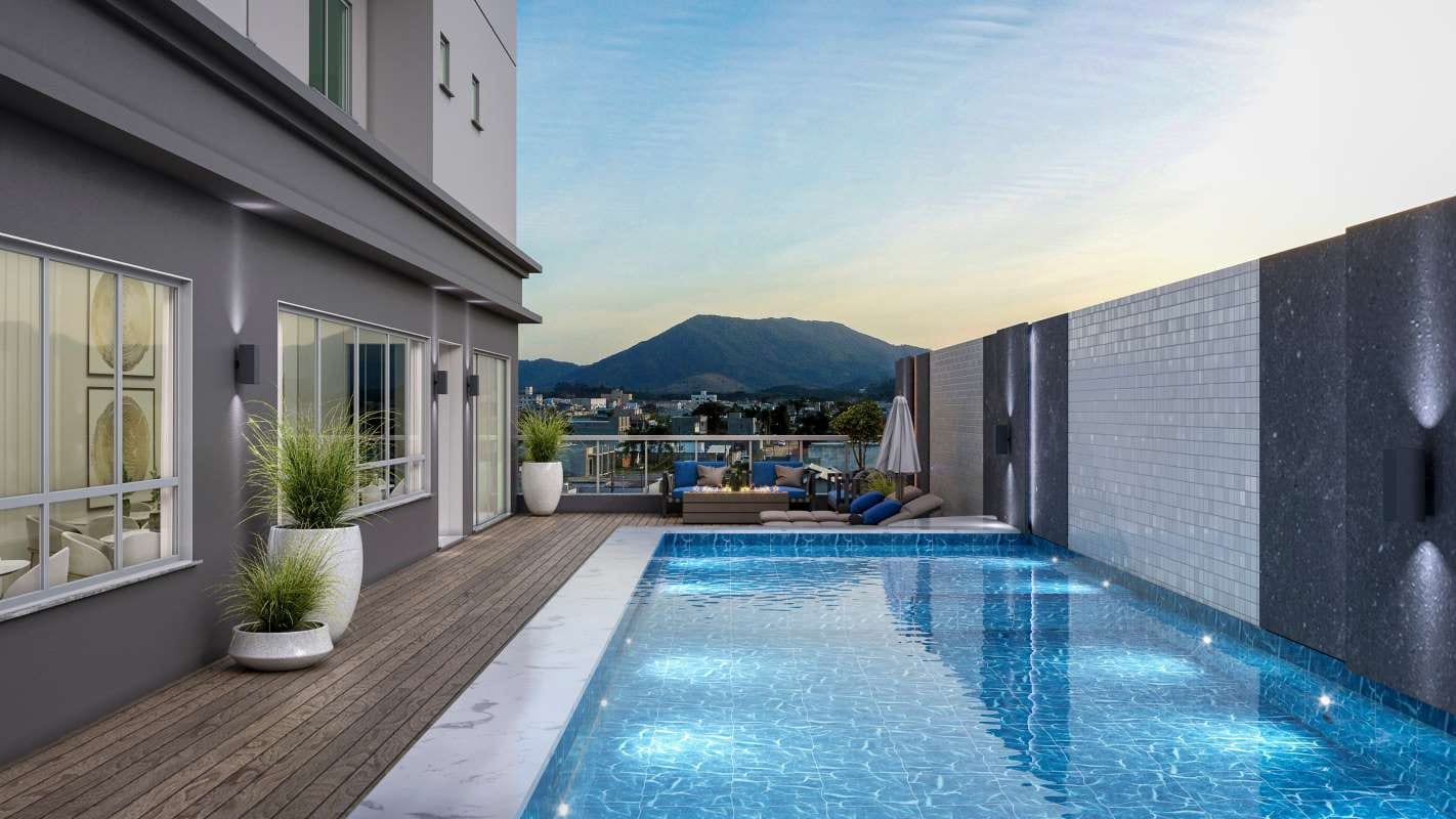 Luxury swimming pool at a home, hotel, spa, or apartment complex